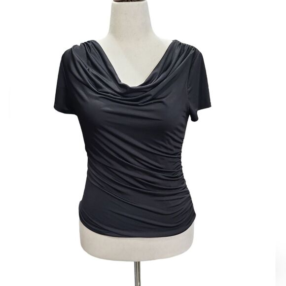 Tops - EUC stretchable Carmen women's black waffle top blouse, M